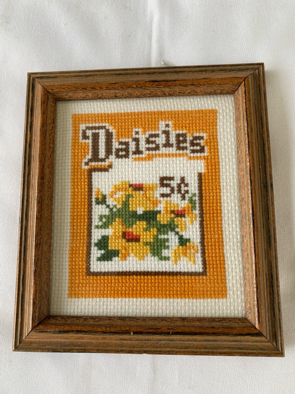 Daisies Needlepoint Artwork - Framed